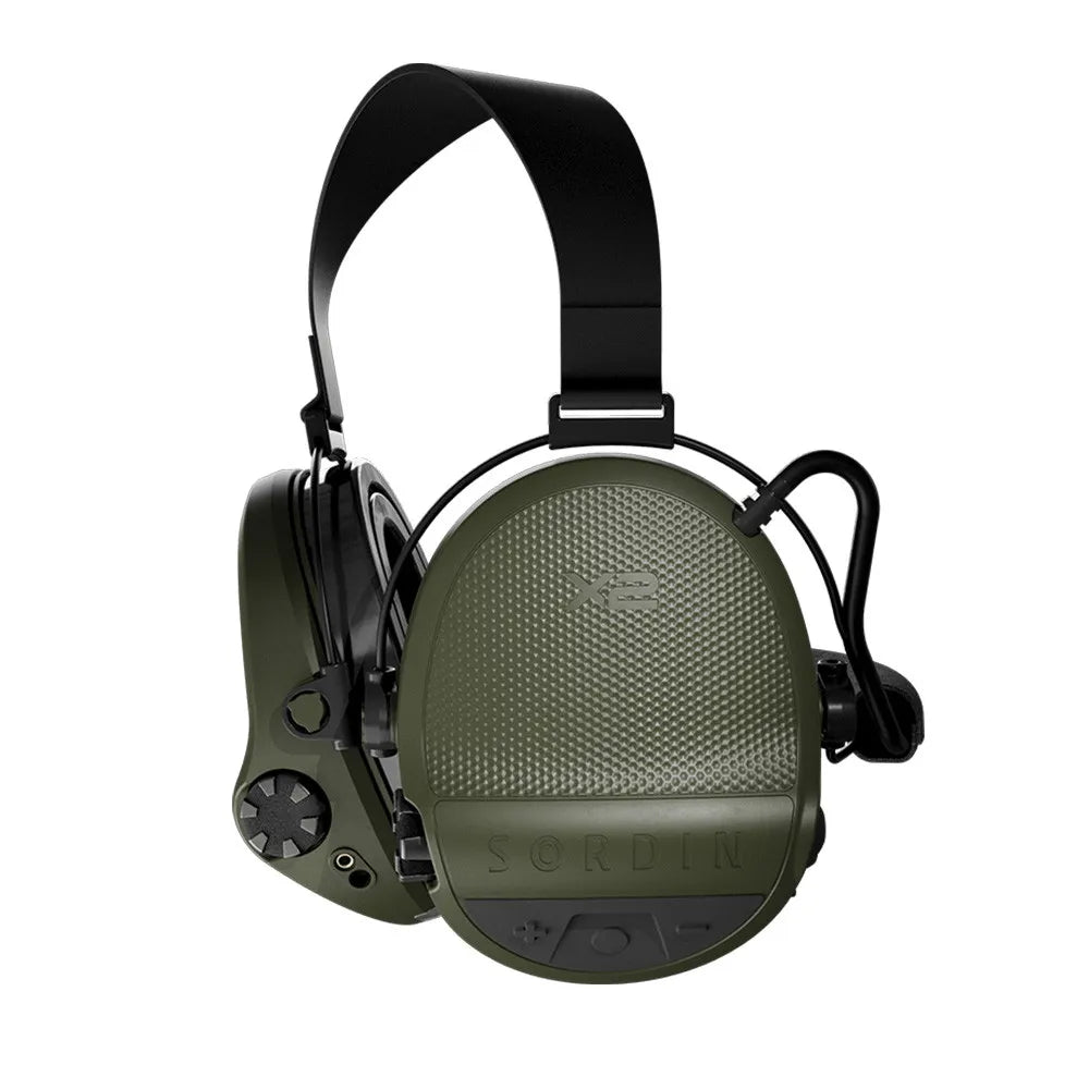 Casque anti-bruit Suprême X2 BT vert olive serre-nuque tissu noir