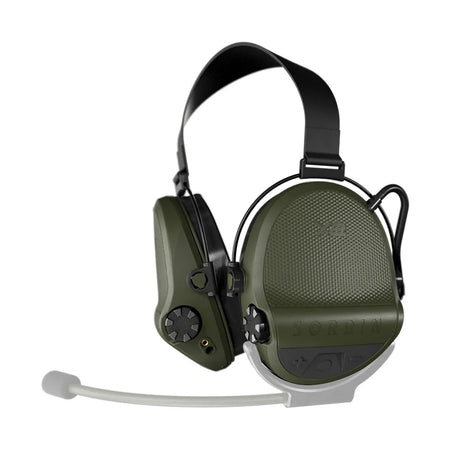 Casque anti-bruit Suprême X2 BT vert olive serre-nuque tissu noir
avec microphone