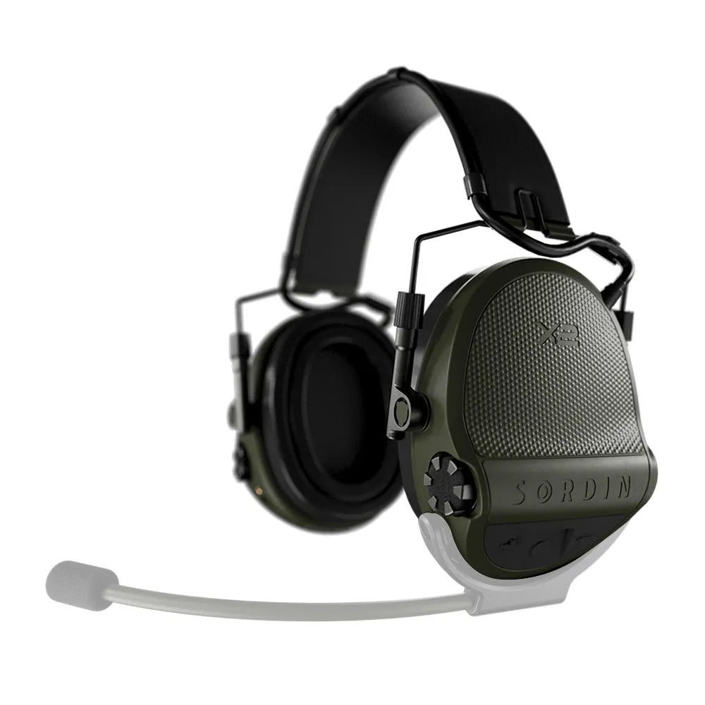 Casque anti-bruit Suprême X2 BT Vert Olive serre-tête cuir noir avec micro