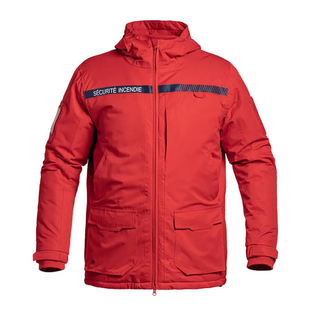 Parka Hardshell SÉCU-ONE WF 150 Sécurité Incendie rouge vue de face