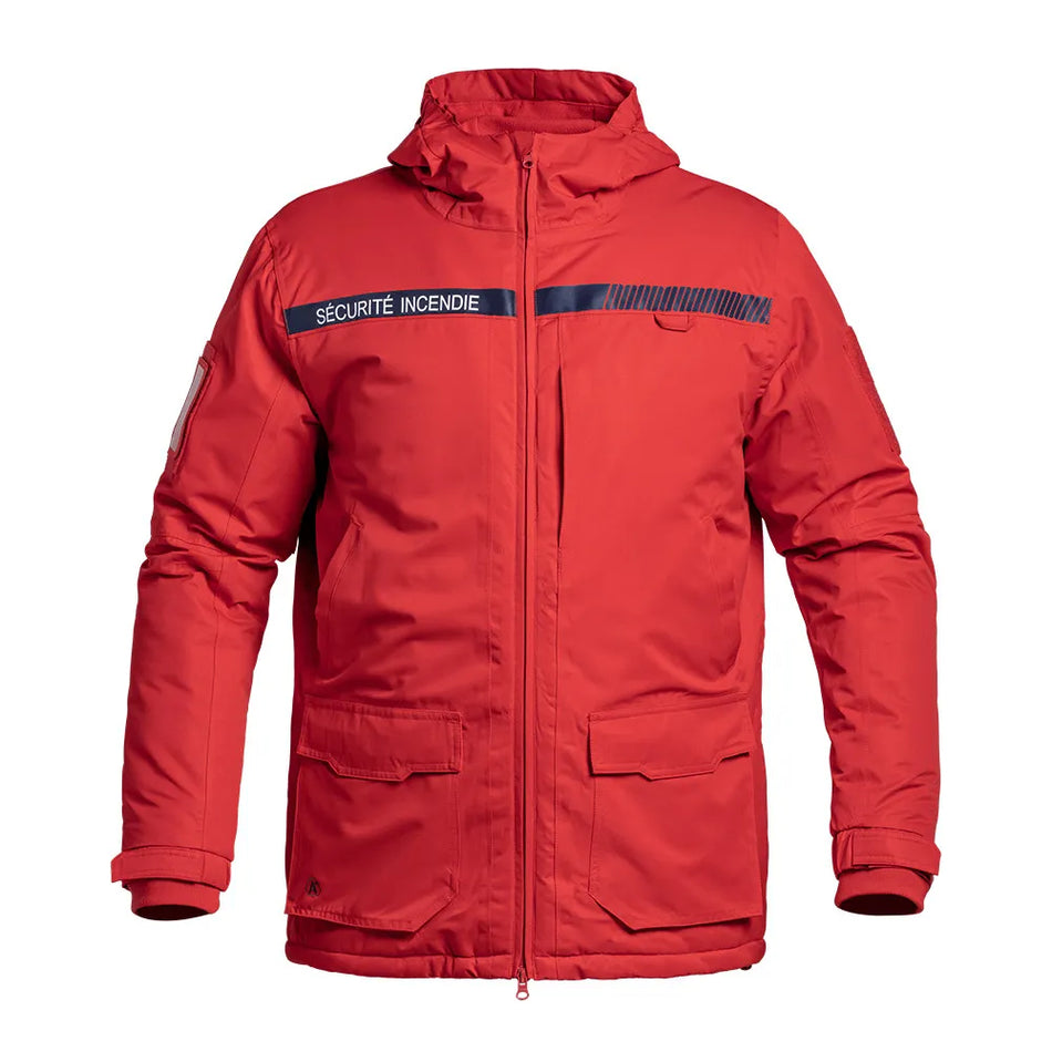 Parka Hardshell SÉCU-ONE WF 150 Sécurité Incendie rouge vue de face