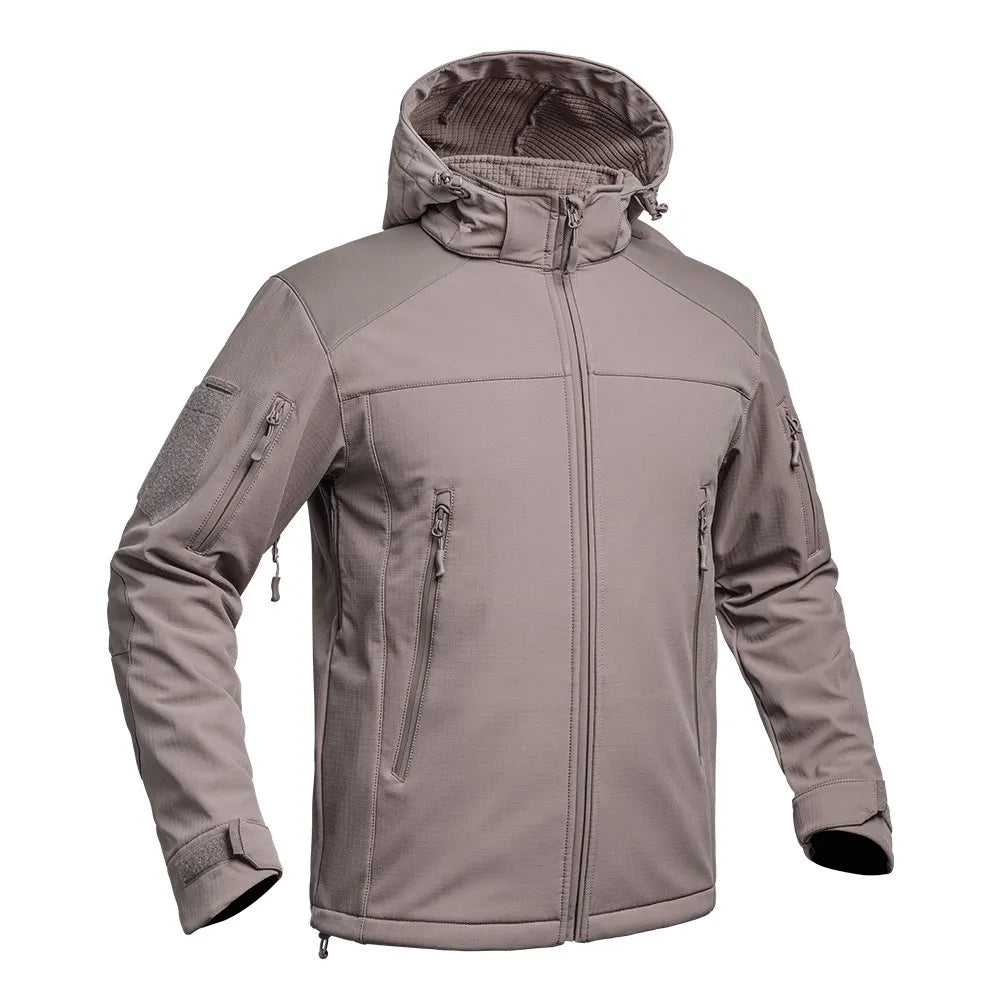 Veste Softshell V2 FIGHTER brun Terre de France sosftshell vue de face