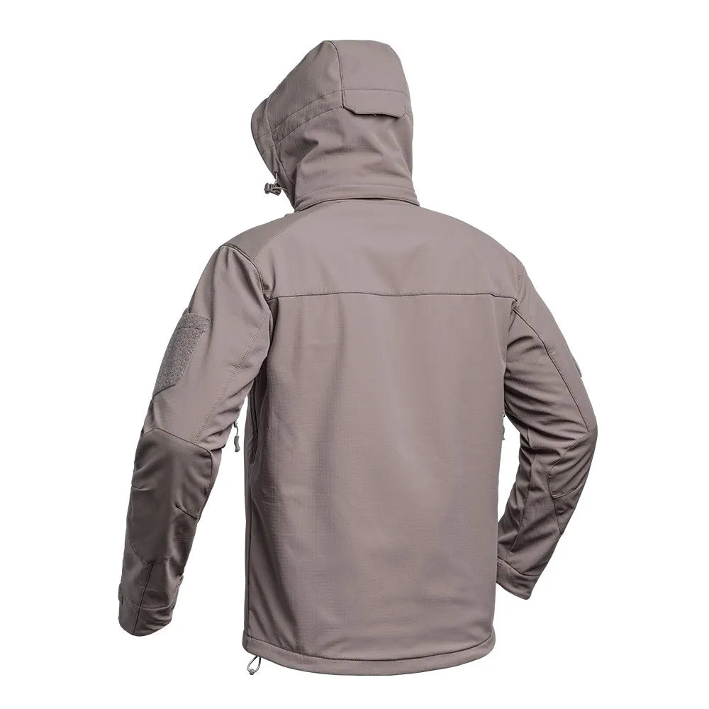 Veste Softshell V2 FIGHTER brun Terre de France sosftshell vue arrière