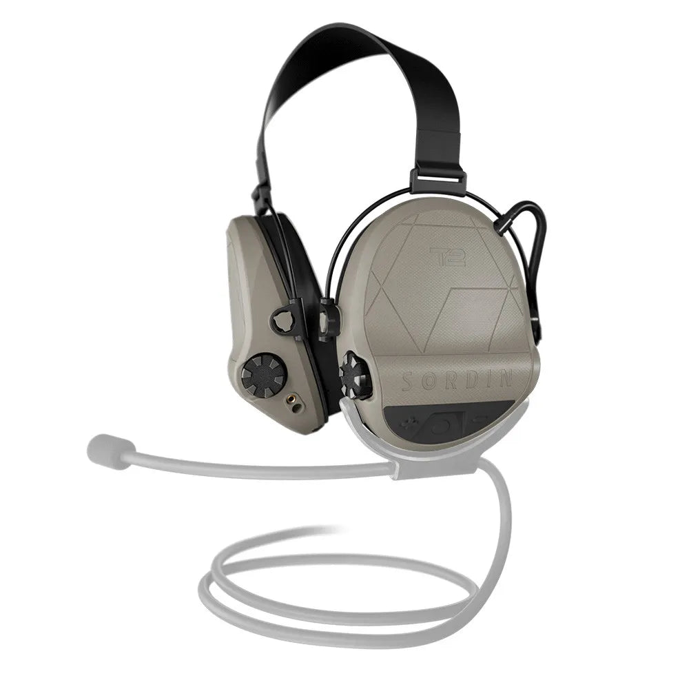 Casque anti-bruit Suprême T2 tan serre-nuque tissu noir support micro ANTAM
