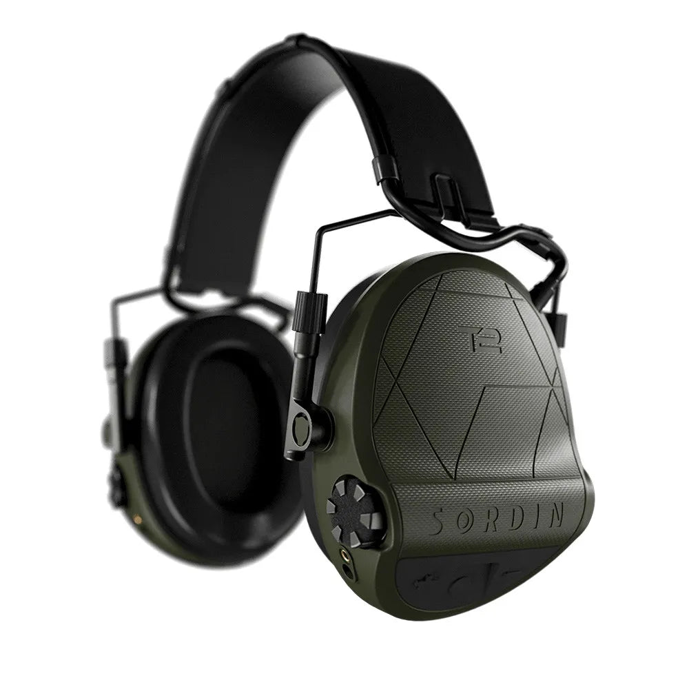 Casque anti-bruit Suprême T2 vert olive serre-tête cuir noir