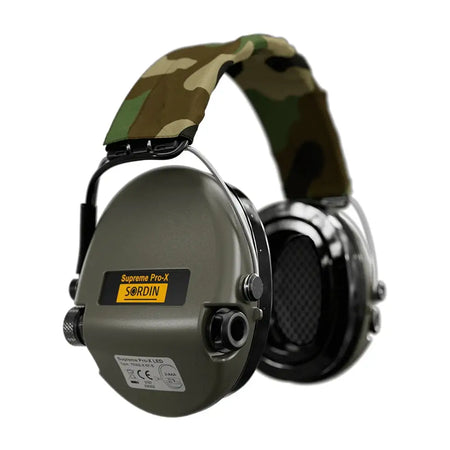 Casque de protection anti-bruit Suprême Pro-X LED vert olive armée