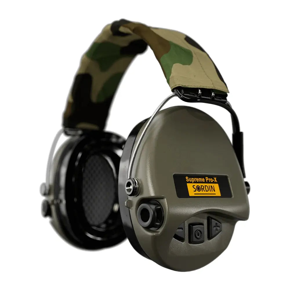 Casque de protection anti-bruit Suprême Pro-X LED Vert Olive bande camouflage