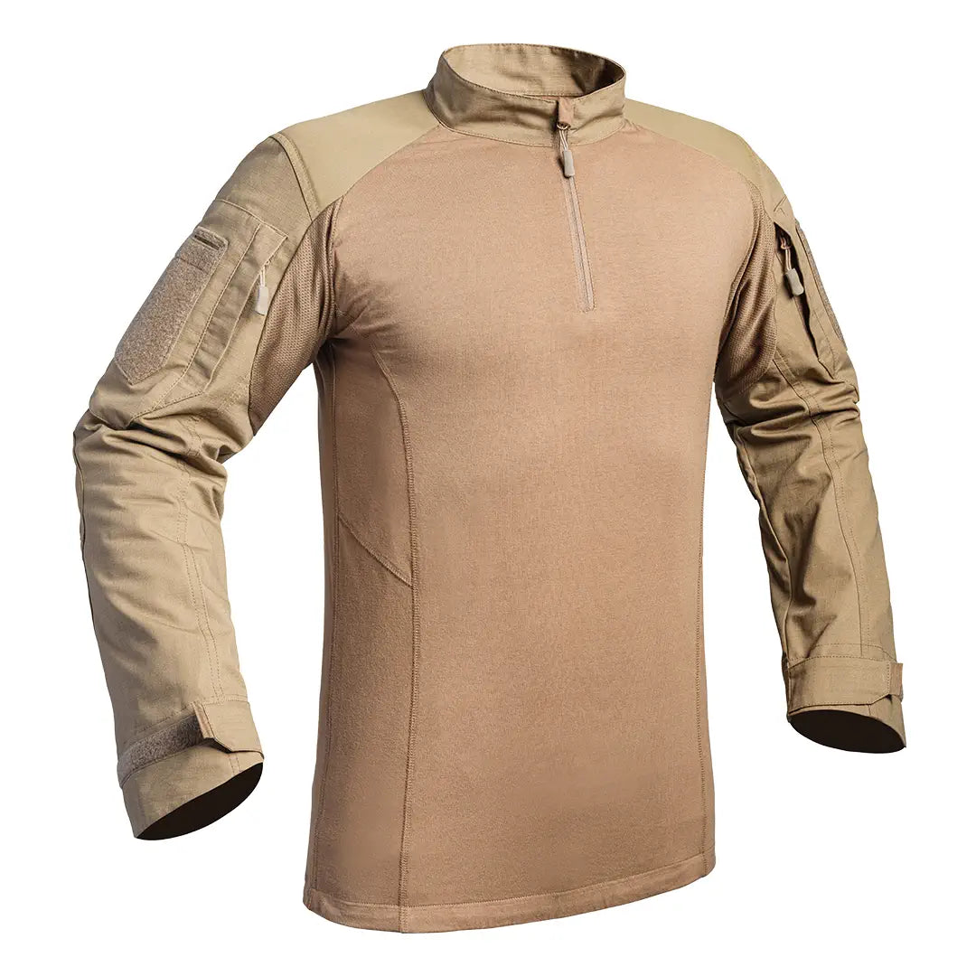 Chemise de combat UBAS V2 FIGHTER Tan vue de face