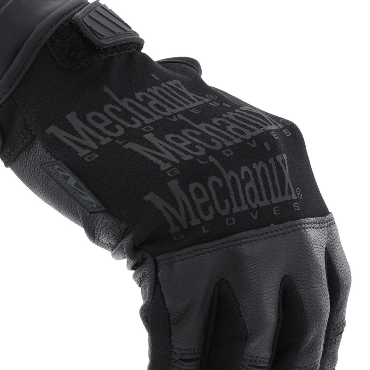 Gants d'intervention en cuir Recon noir vue du logo Mechanix