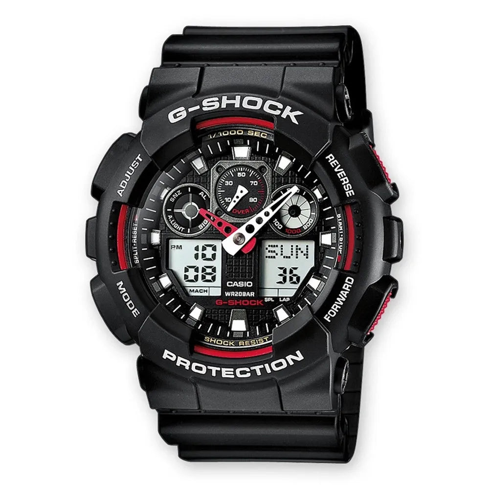 Montre tactique G-Shock GA-100 noir rouge