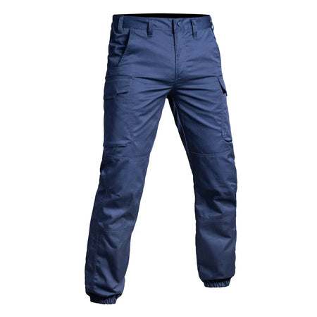 Pantalon Sécurité SÉCU-ONE bas élastiqué bleu marine vue de devant avec poches