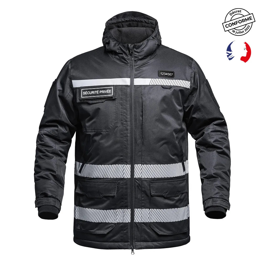 Parka Hardshell SÉCU-ONE WF 150 HV-TAPE Sécurité Privée noir A10 Equipment