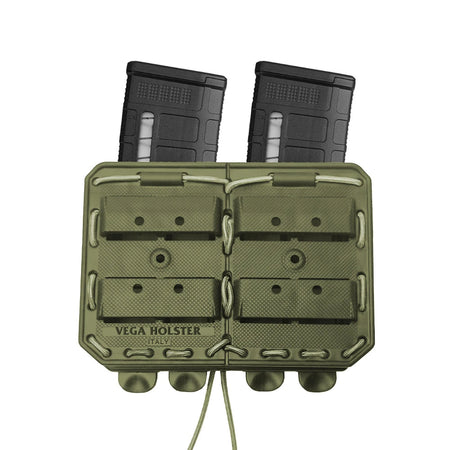 Porte-chargeur double côte à côte Bungy 8BL17 pour M4/AR15 VERT OLIVE