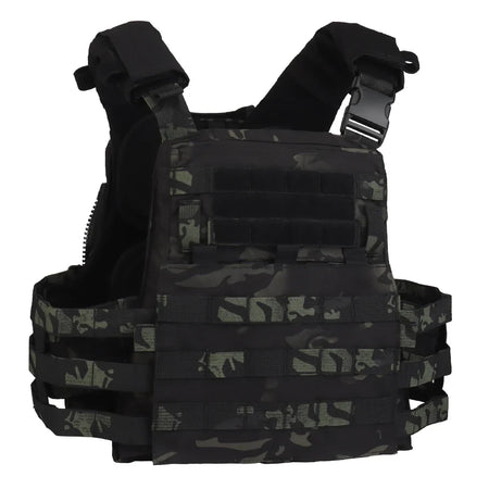 Gilet tactique AVS porte-plaques multicam noir