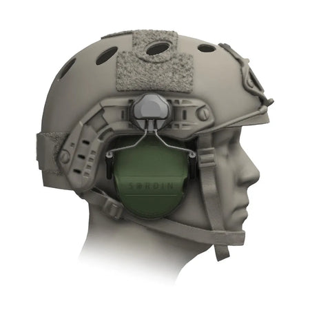Système de fixation sur casque tactique pour casque anti-bruit Suprême T2/X2 BT sur un casque militaire ANTAM FRANCE