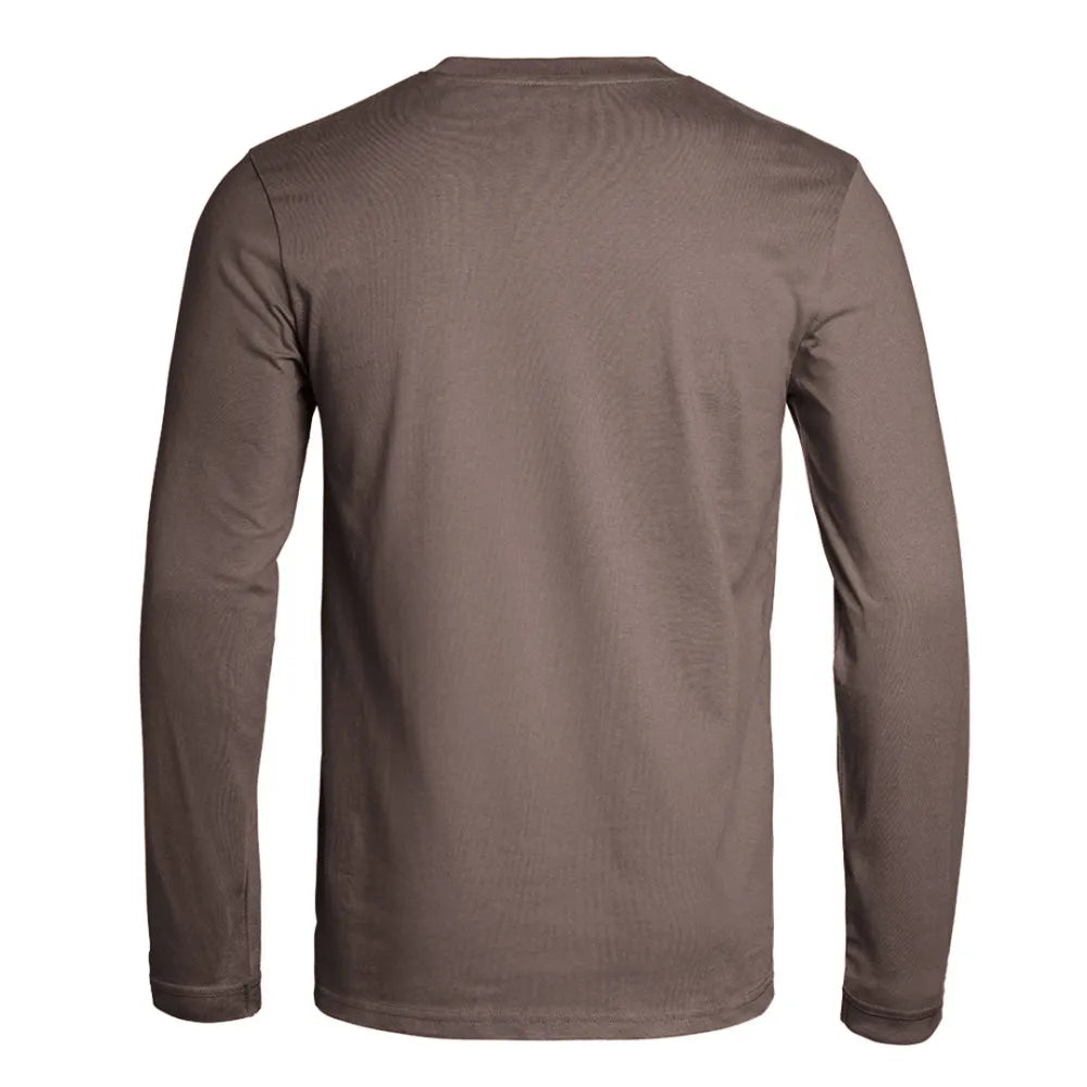 T-shirt STRONG manches longues brun Terre de France vue de dos