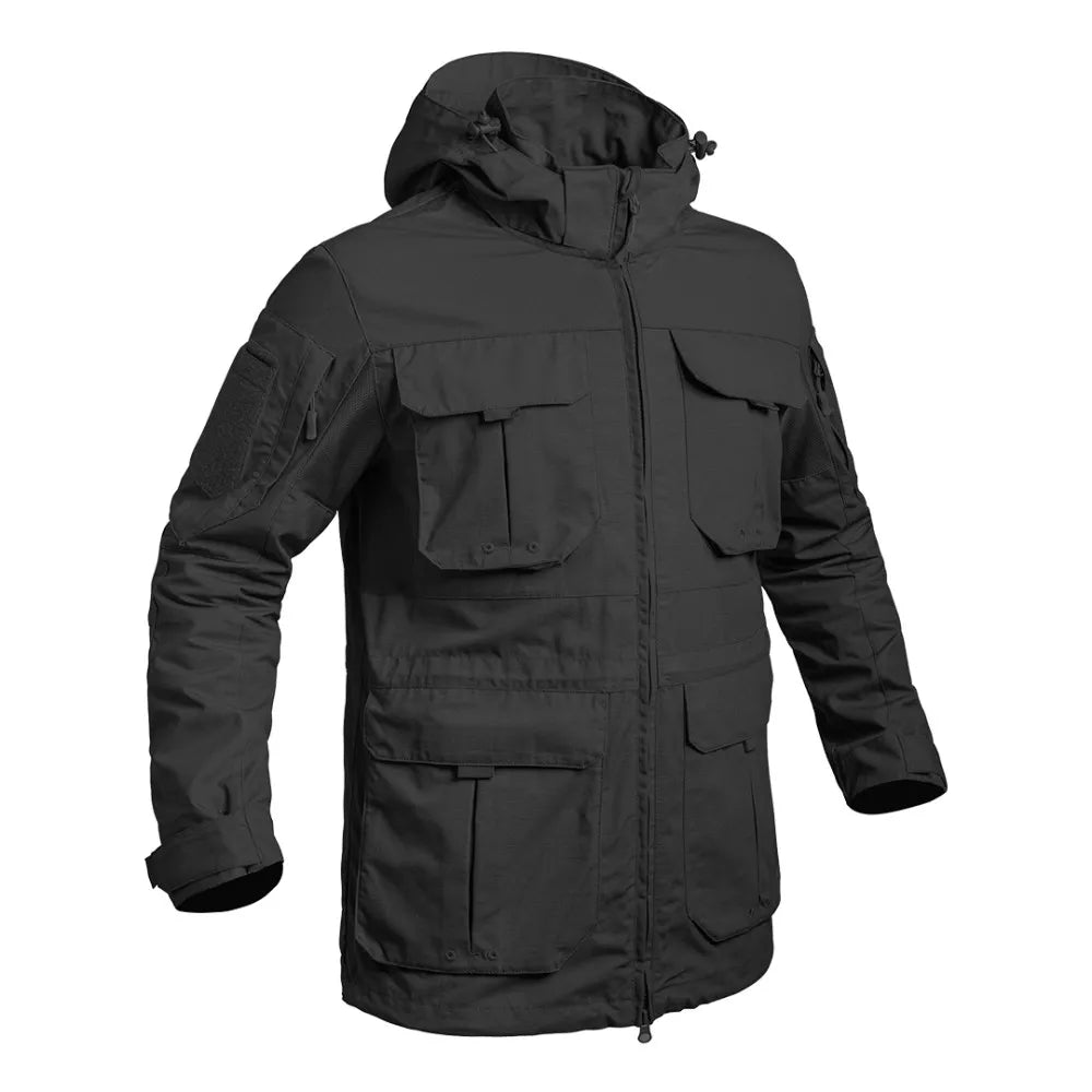 Veste tactique longue FIGHTER noir A10