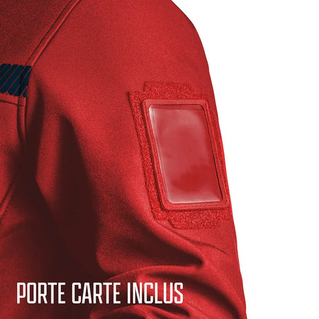 Veste Polaire Sécurité Incendie SÉCU-ONE rouge porte carte indentification