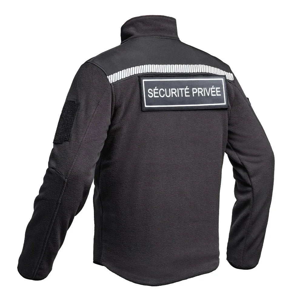 Veste Polaire Sécurité Privée SÉCU-ONE HV-TAPE noir vue de dos